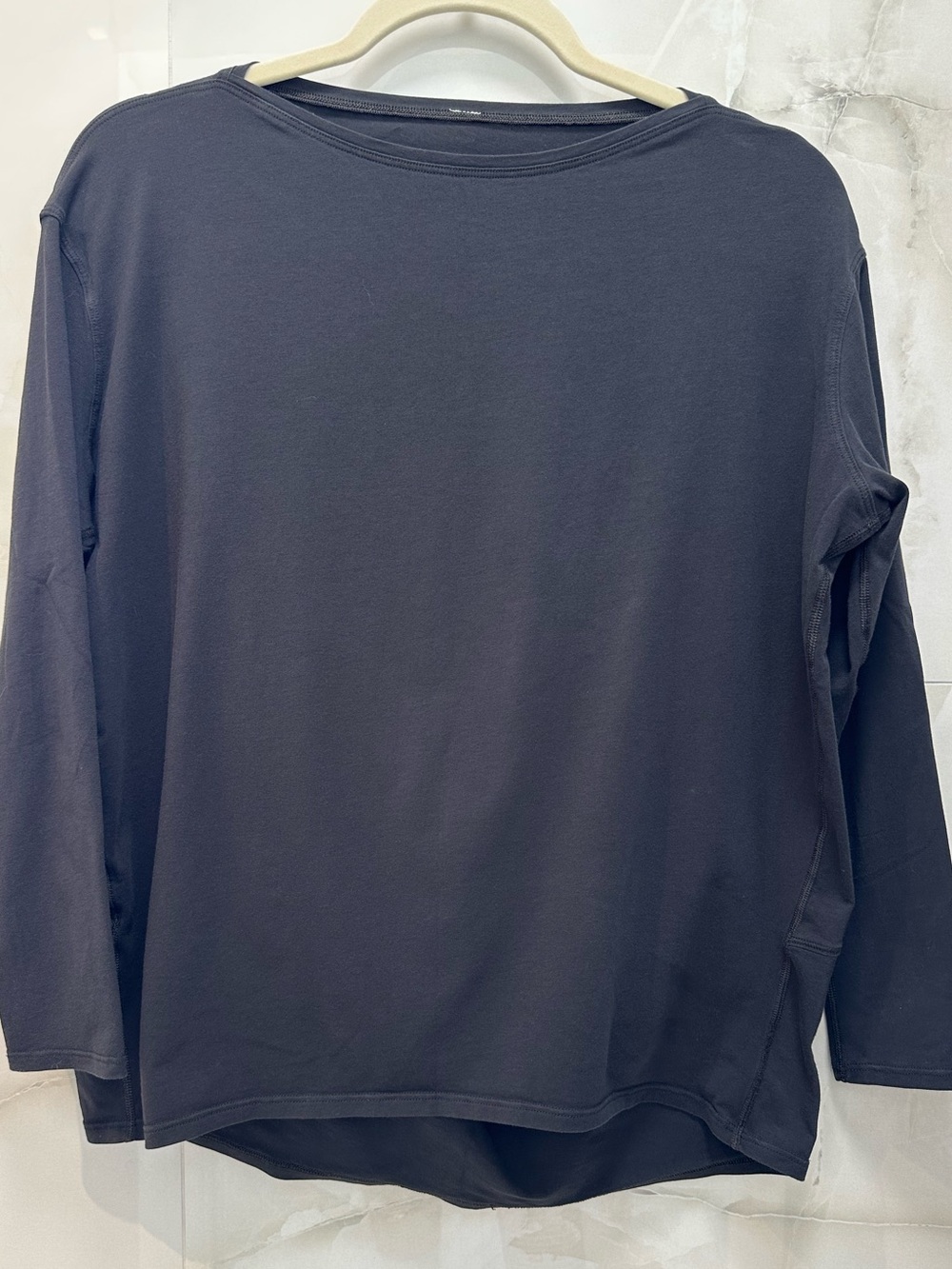 Lululemon Back in Action Long Sleeve Black Cotton Top size 6